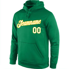 Load image into Gallery viewer, Custom Stitched Kelly Green White-Gold Sports Pullover Sweatshirt Hoodie