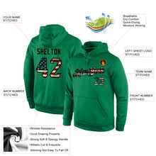 Load image into Gallery viewer, Custom Stitched Kelly Green Vintage USA Flag-Black Sports Pullover Sweatshirt Hoodie