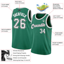 Load image into Gallery viewer, Custom Kelly Green White Pinstripe White-Gray Authentic Basketball Jersey