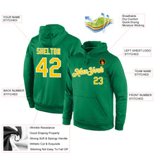 Load image into Gallery viewer, Custom Stitched Kelly Green Gold-White Sports Pullover Sweatshirt Hoodie
