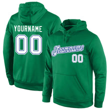 Load image into Gallery viewer, Custom Stitched Kelly Green White-Royal Sports Pullover Sweatshirt Hoodie
