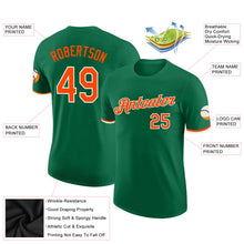 Load image into Gallery viewer, Custom Kelly Green Orange-White Performance T-Shirt