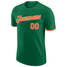 Load image into Gallery viewer, Custom Kelly Green Orange-White Performance T-Shirt