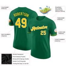 Load image into Gallery viewer, Custom Kelly Green Gold-White Performance T-Shirt