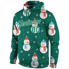 Load image into Gallery viewer, Custom Stitched Kelly Green Kelly Green-White Christmas 3D Sports Pullover Sweatshirt Hoodie