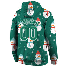 Load image into Gallery viewer, Custom Stitched Kelly Green Kelly Green-White Christmas 3D Sports Pullover Sweatshirt Hoodie
