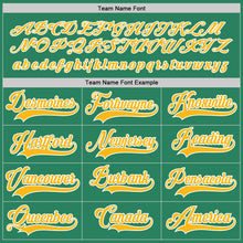 Load image into Gallery viewer, Custom Kelly Green Gold-White Hockey Jersey