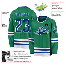 Load image into Gallery viewer, Custom Kelly Green Royal-White Hockey Jersey