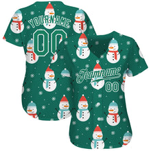 Load image into Gallery viewer, Custom Kelly Green Kelly Green-White Christmas 3D Authentic Baseball Jersey