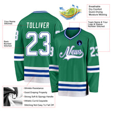Load image into Gallery viewer, Custom Kelly Green White-Royal Hockey Jersey