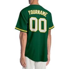 Load image into Gallery viewer, Custom Kelly Green White-Gold Authentic Baseball Jersey
