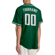 Load image into Gallery viewer, Custom Kelly Green White-Gray Authentic Baseball Jersey