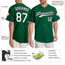 Load image into Gallery viewer, Custom Kelly Green White-Black Authentic Baseball Jersey