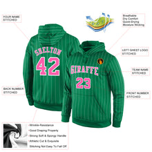 Load image into Gallery viewer, Custom Stitched Kelly Green White Pinstripe Pink-White Sports Pullover Sweatshirt Hoodie