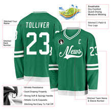 Load image into Gallery viewer, Custom Kelly Green White Hockey Jersey