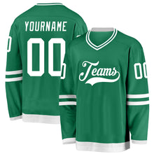 Load image into Gallery viewer, Custom Kelly Green White Hockey Jersey