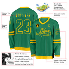 Load image into Gallery viewer, Custom Kelly Green Kelly Green-Gold Hockey Jersey