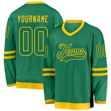 Load image into Gallery viewer, Custom Kelly Green Kelly Green-Gold Hockey Jersey