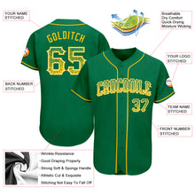 Load image into Gallery viewer, Custom Kelly Green Gold-White Authentic Drift Fashion Baseball Jersey