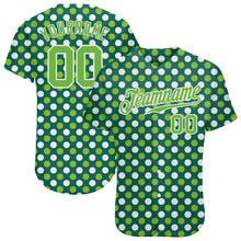 Load image into Gallery viewer, Custom Kelly Green Neon Green-White 3D Pattern Design Authentic St. Patrick's Day Baseball Jersey