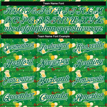 Load image into Gallery viewer, Custom Kelly Green Kelly Green-White 3D Pattern Design Authentic St. Patrick's Day Baseball Jersey