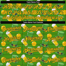 Load image into Gallery viewer, Custom Kelly Green Gold-Black 3D Pattern Design Authentic St. Patrick's Day Baseball Jersey