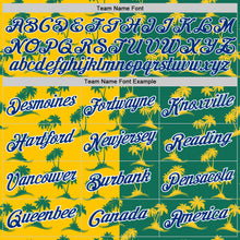 Load image into Gallery viewer, Custom Kelly Green Royal-Gold 3D Pattern Hawaii Palm Trees Authentic Basketball Jersey