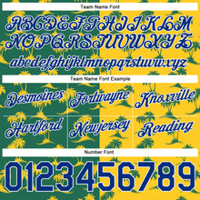 Load image into Gallery viewer, Custom Kelly Green Royal-Gold 3D Pattern Design Palm Trees Authentic Basketball Shorts