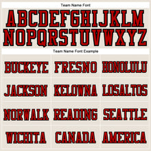 Load image into Gallery viewer, Custom City Cream Red-Black Stitched Cuffed Knit Hat