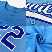 Load image into Gallery viewer, Custom Light Blue Red-Navy Authentic Baseball Jersey