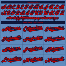 Load image into Gallery viewer, Custom Light Blue Red-Navy Authentic Baseball Jersey