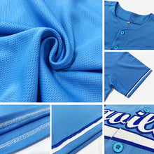 Load image into Gallery viewer, Custom Light Blue Red-Navy Authentic Baseball Jersey