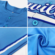 Load image into Gallery viewer, Custom Light Blue Red-Navy Authentic Baseball Jersey