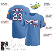 Load image into Gallery viewer, Custom Light Blue White-Red Authentic Baseball Jersey