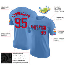 Load image into Gallery viewer, Custom Light Blue Red-Navy Performance T-Shirt