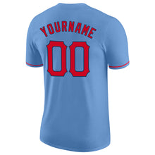 Load image into Gallery viewer, Custom Light Blue Red-Navy Performance T-Shirt