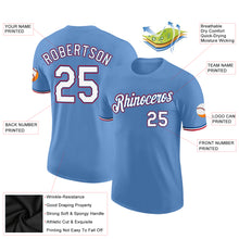 Load image into Gallery viewer, Custom Light Blue White-Red Performance T-Shirt