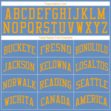 Load image into Gallery viewer, Custom Light Blue Gold Authentic Throwback Rib-Knit Baseball Jersey Shirt