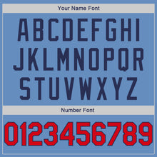 Load image into Gallery viewer, Custom Light Blue Red-Navy Authentic Throwback Rib-Knit Baseball Jersey Shirt