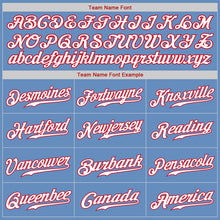 Load image into Gallery viewer, Custom Light Blue White-Red Authentic Throwback Rib-Knit Baseball Jersey Shirt