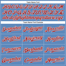 Load image into Gallery viewer, Custom Light Blue White-Red Authentic Baseball Jersey