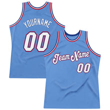 Load image into Gallery viewer, Custom Light Blue White-Royal Authentic Throwback Basketball Jersey