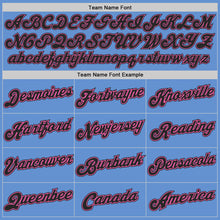 Load image into Gallery viewer, Custom Light Blue Black-Pink Authentic Throwback Basketball Jersey