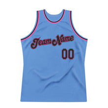 Load image into Gallery viewer, Custom Light Blue Black-Pink Authentic Throwback Basketball Jersey