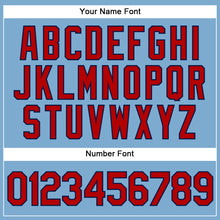 Load image into Gallery viewer, Custom Light Blue Red-Navy Authentic Baseball Jersey