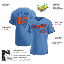 Load image into Gallery viewer, Custom Light Blue Orange-Royal Authentic Baseball Jersey