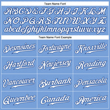 Load image into Gallery viewer, Custom Light Blue White Pinstripe Royal-White Authentic Baseball Jersey