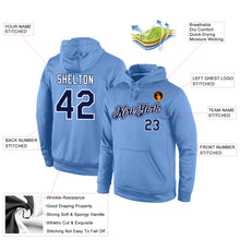 Load image into Gallery viewer, Custom Stitched Light Blue Navy-White Sports Pullover Sweatshirt Hoodie