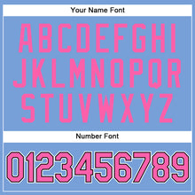 Load image into Gallery viewer, Custom Light Blue White Pinstripe Pink-Black Authentic Basketball Jersey