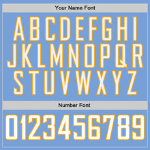 Load image into Gallery viewer, Custom Stitched Light Blue White-Gold Sports Pullover Sweatshirt Hoodie